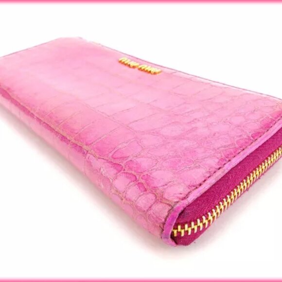 miumiu Wallet Purse Long Wallet Pink Woman Authentic Used - Picture 3 of 5